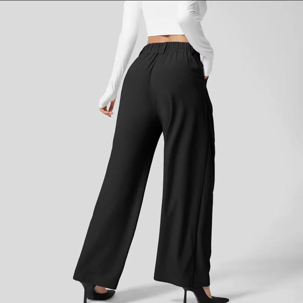 Elisa | Waffelstoff-Hosen mit weitem Bein